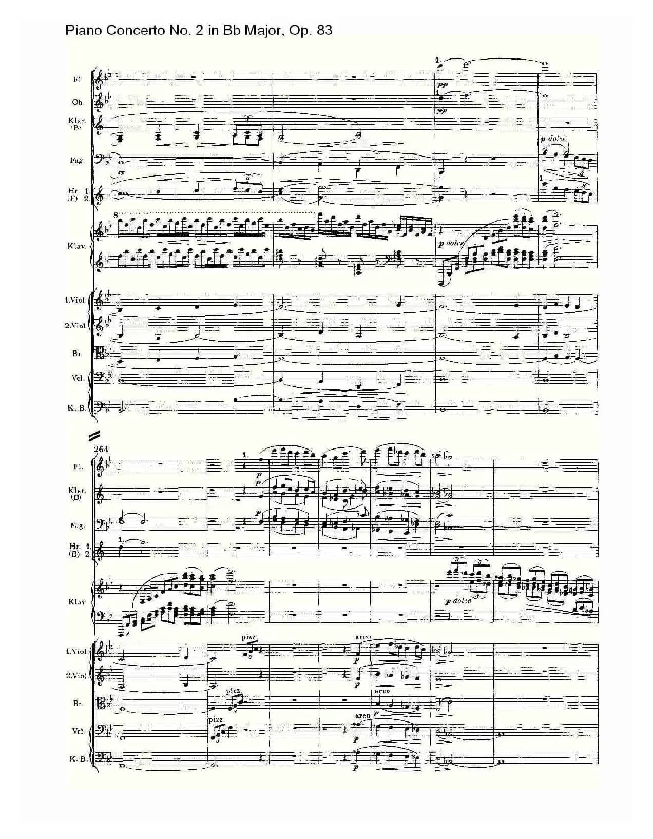 Bb大调钢琴第二协奏曲, Op.83第一乐章（一）