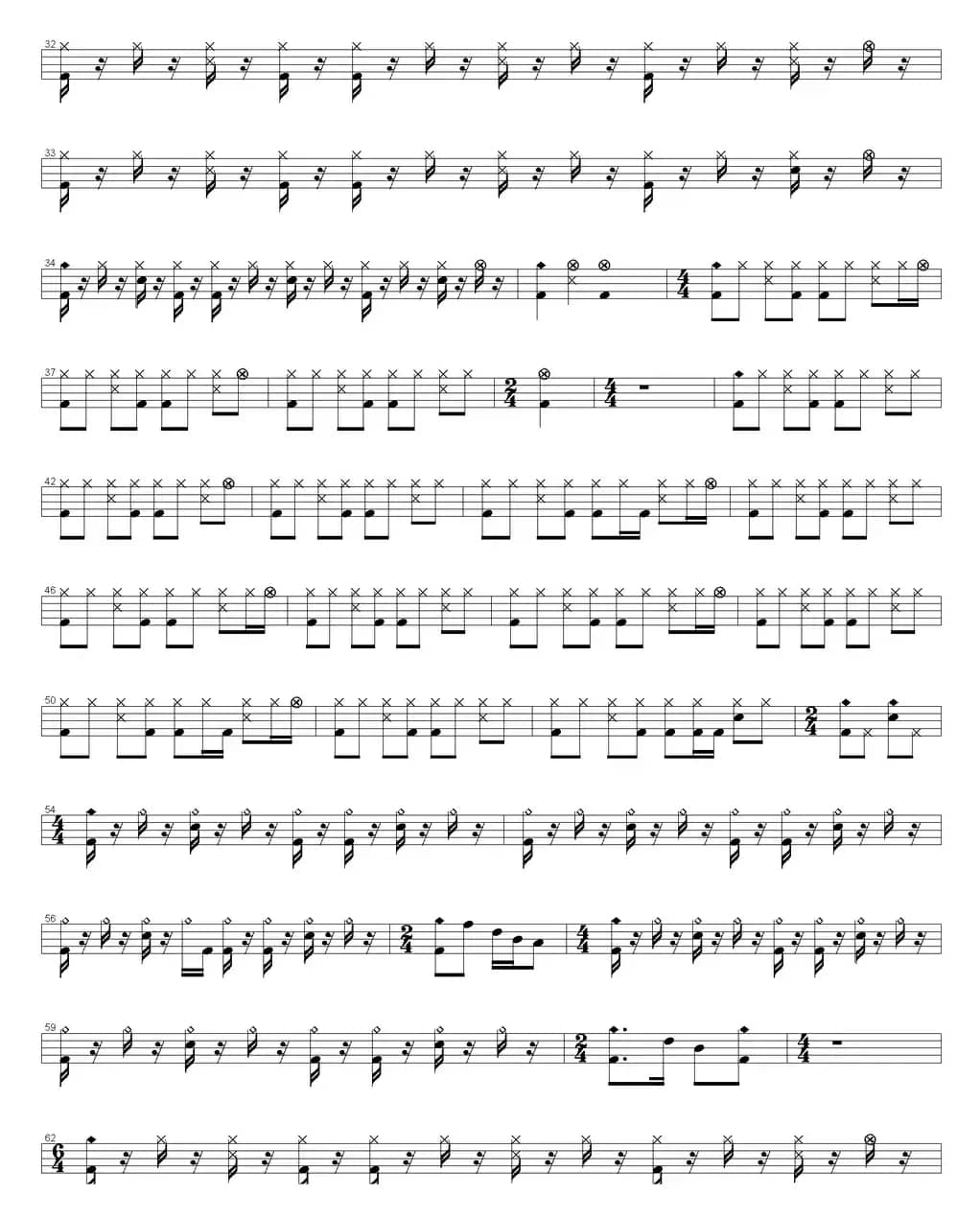 爵士鼓谱：Bryan Adams - Please forgive me