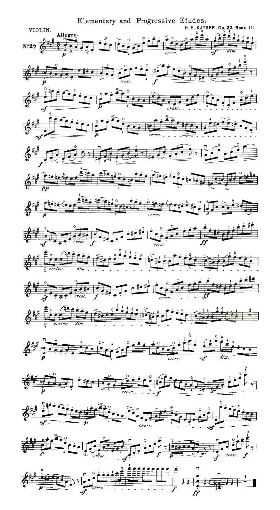 开塞（KAYSER 36首小提琴练习曲之27）