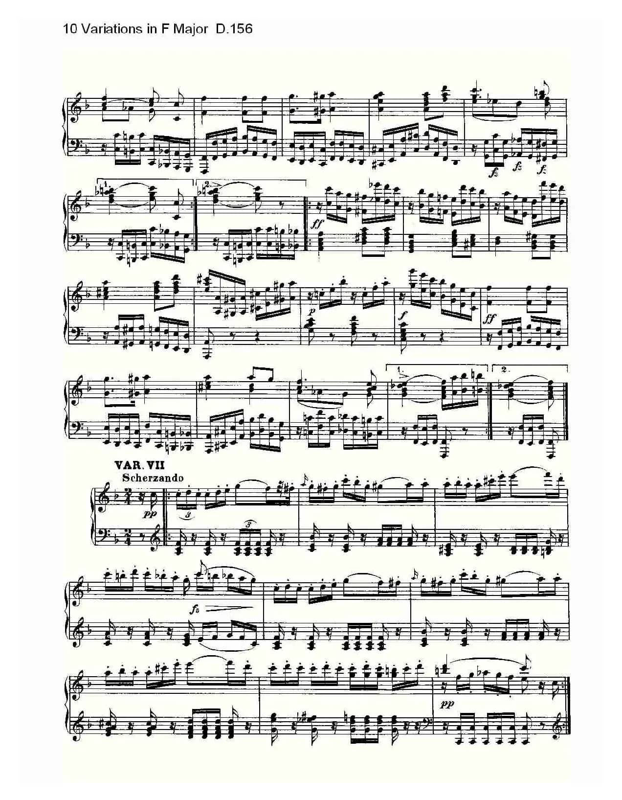 10 Variations in F Major D.156(F大调10变奏曲 D.156)