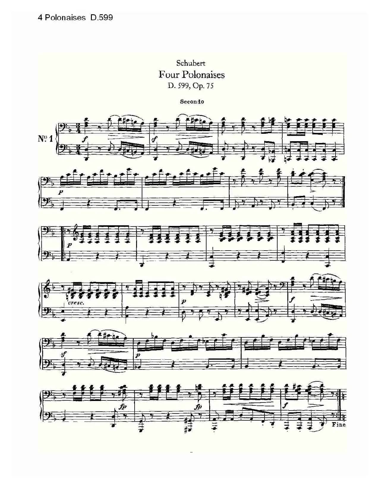 4 Polonaises D.599（４波罗乃兹舞曲 D.599）