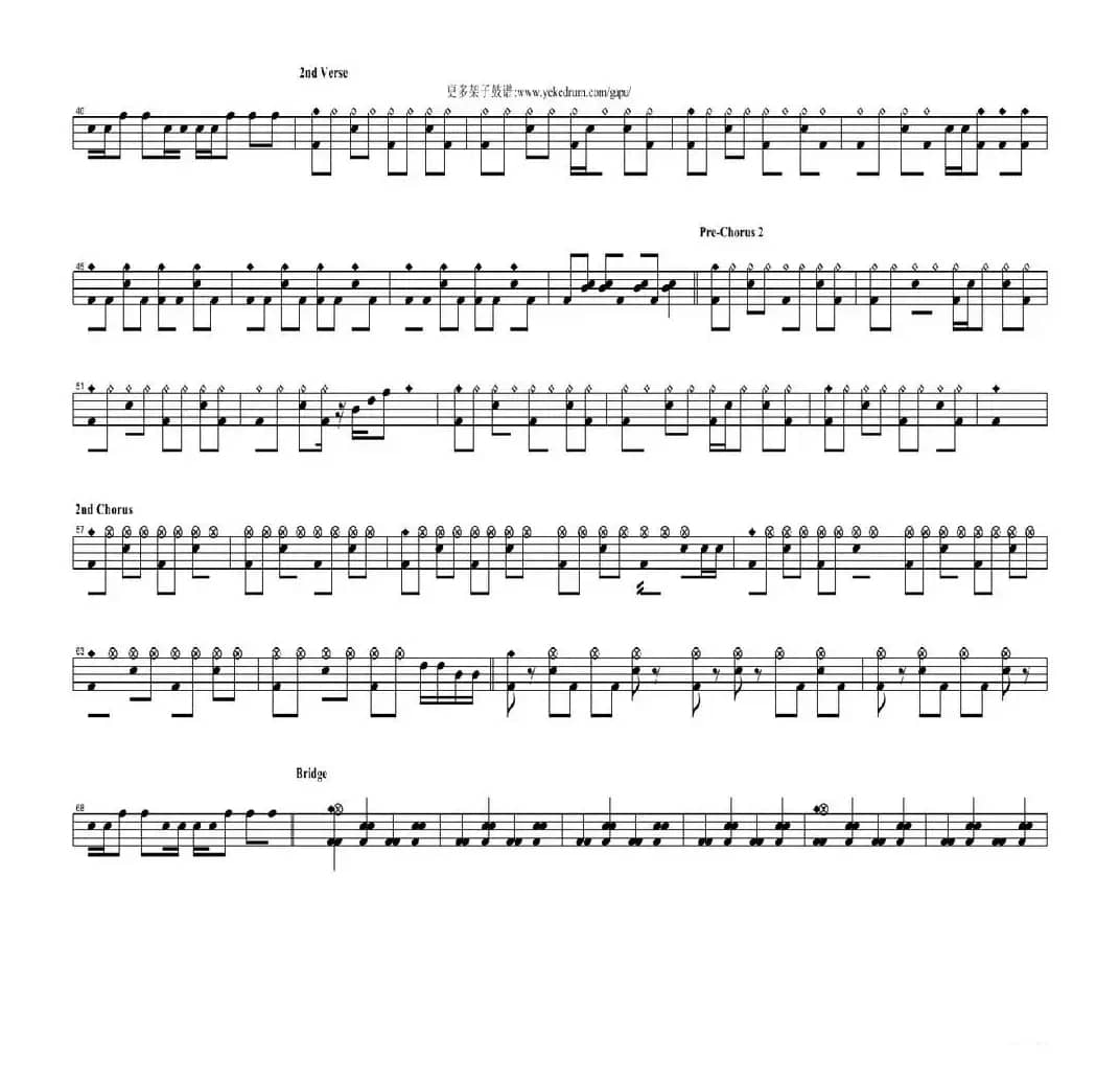 poker face（架子鼓谱）