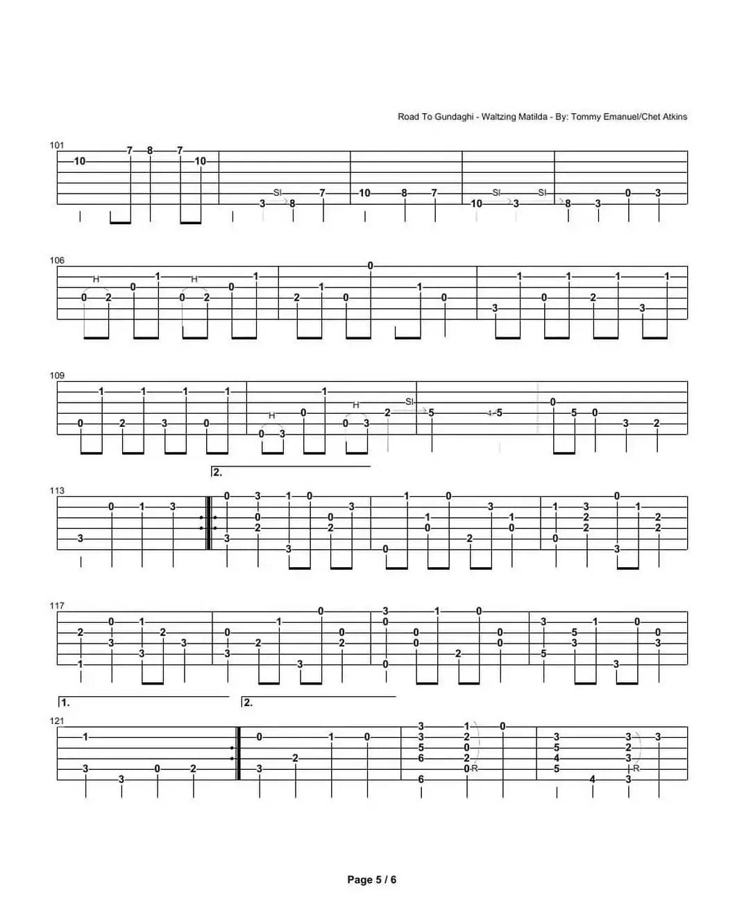 tommy emmanuel： road to gundaghi waltzing matilda（指弹吉它）