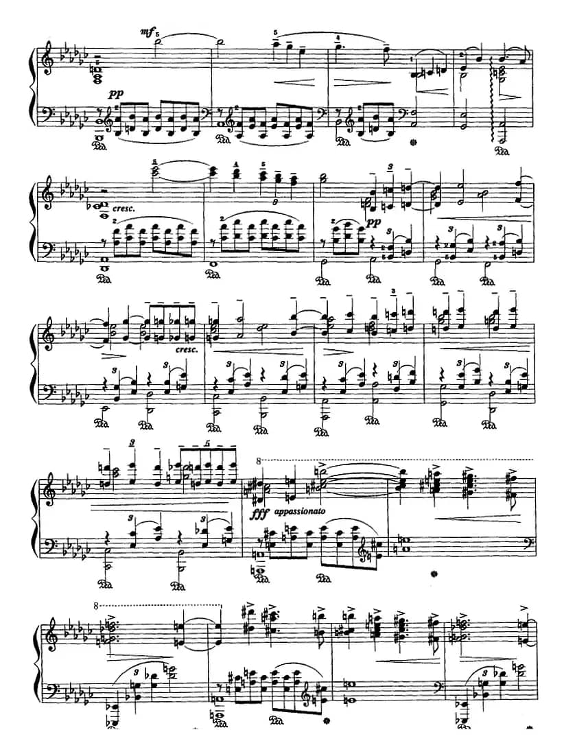 现代钢琴曲：26、哀歌（Op.3，No.1）