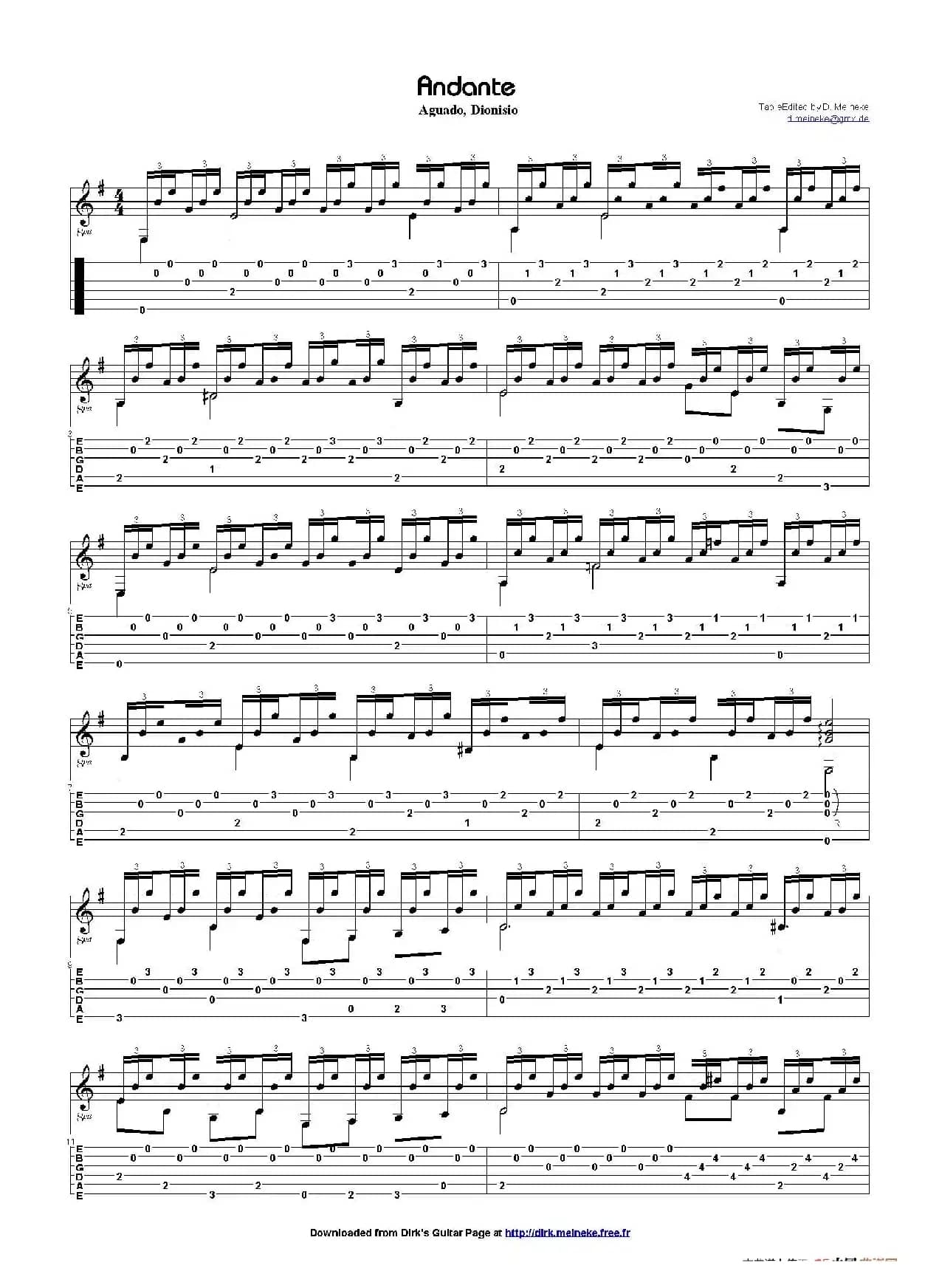 aguado andante 3（古典吉他）