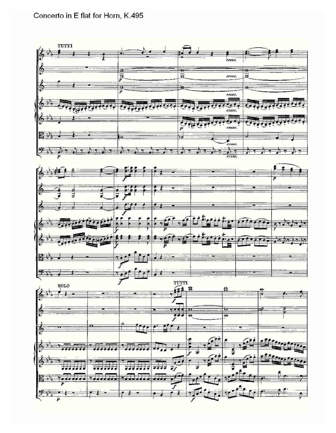 Concerto in E flat for Horn, K.495(Eb调法国号协奏曲, K.4)