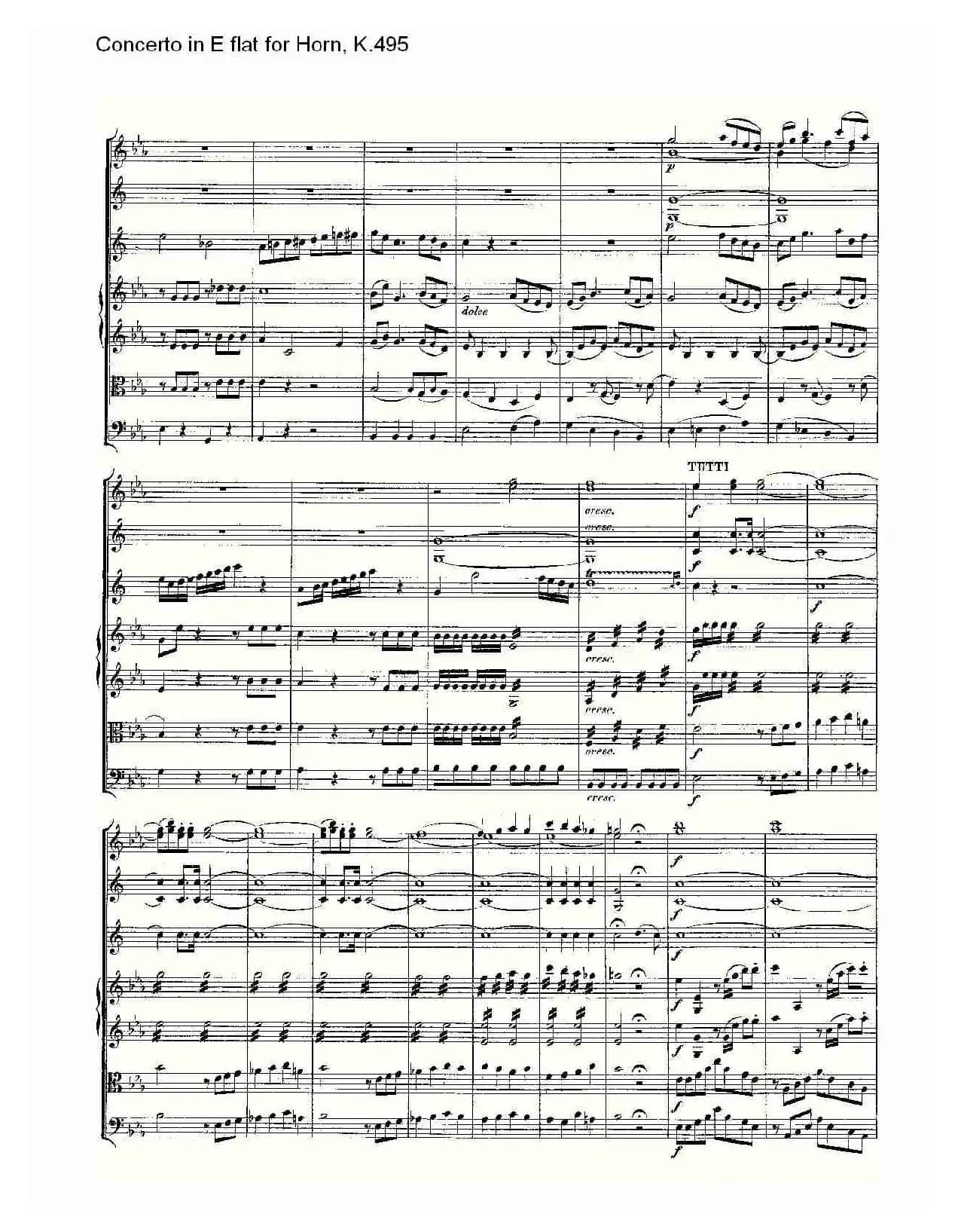 Concerto in E flat for Horn, K.495(Eb调法国号协奏曲, K.4)