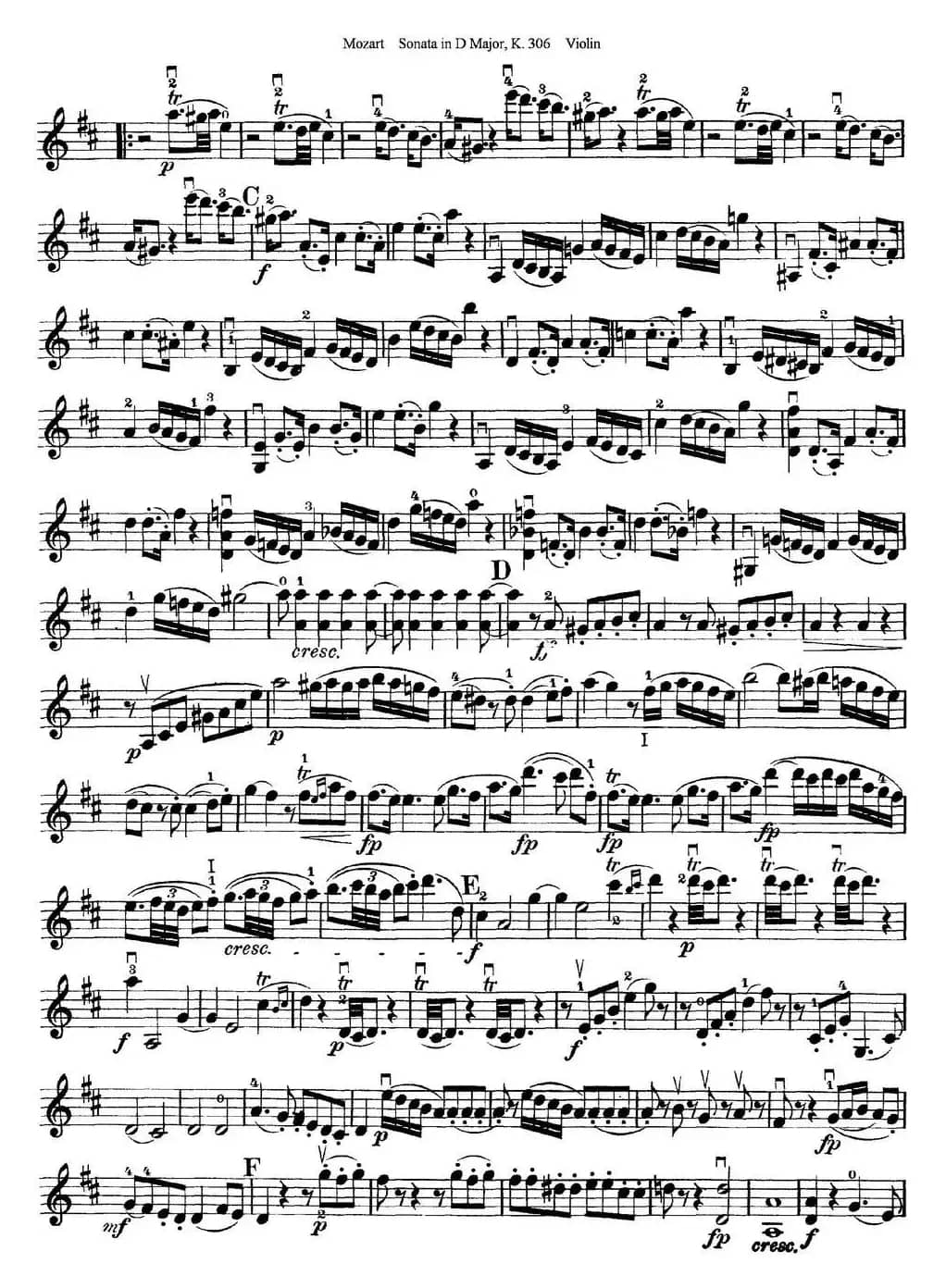 Violin Sonata in D Major K.306