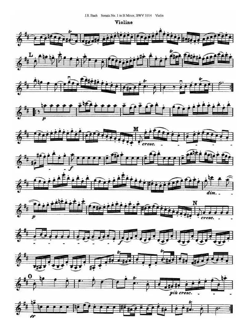 巴赫小提琴奏鸣曲No.1b小调（BWV 1014 [小提琴谱]）
