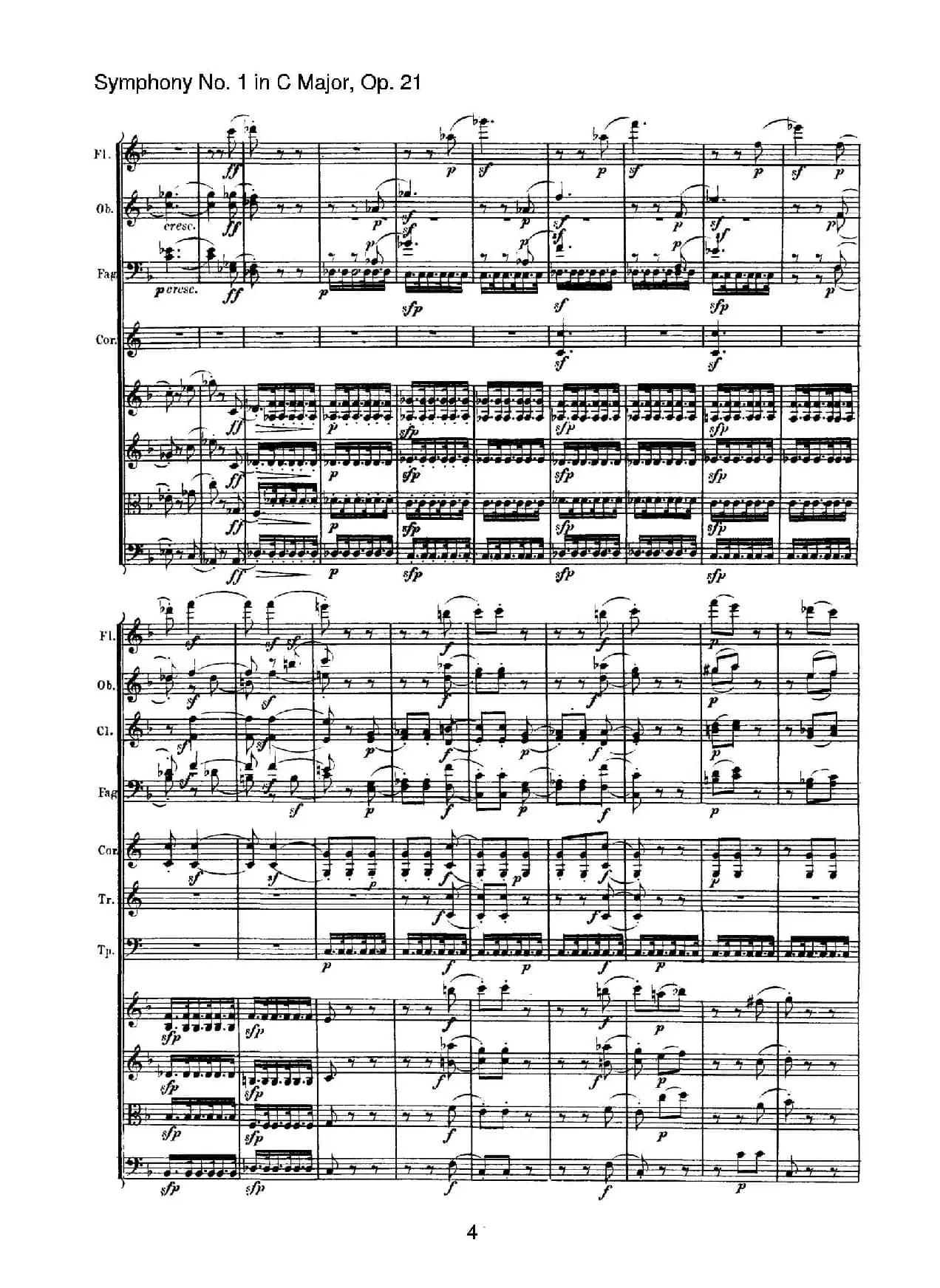 Symphony No.1 in C Major Op.21（Ⅱ）（交响乐总谱）