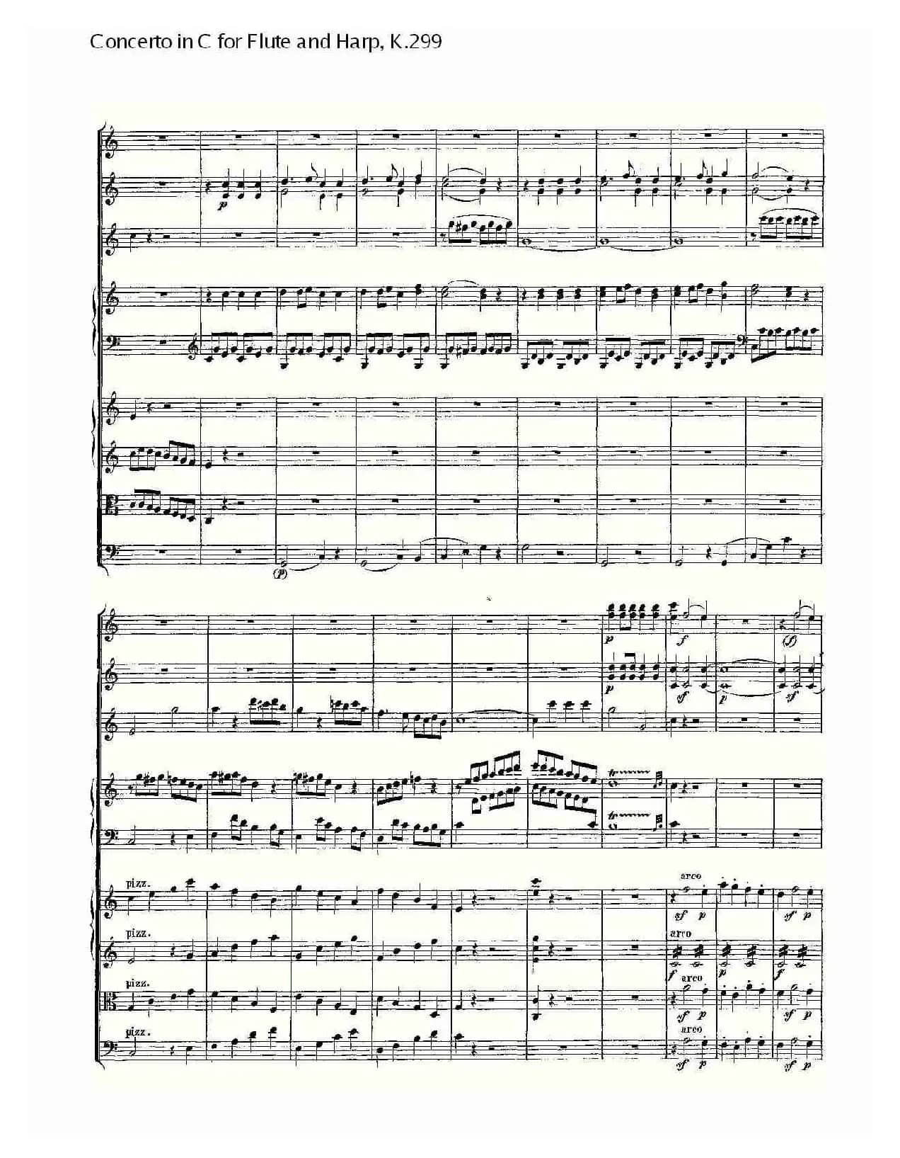 C调长笛与竖琴协奏曲, K.299（二）