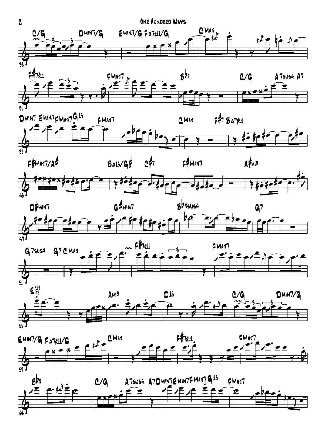 One Hundred Ways（中音萨克斯）