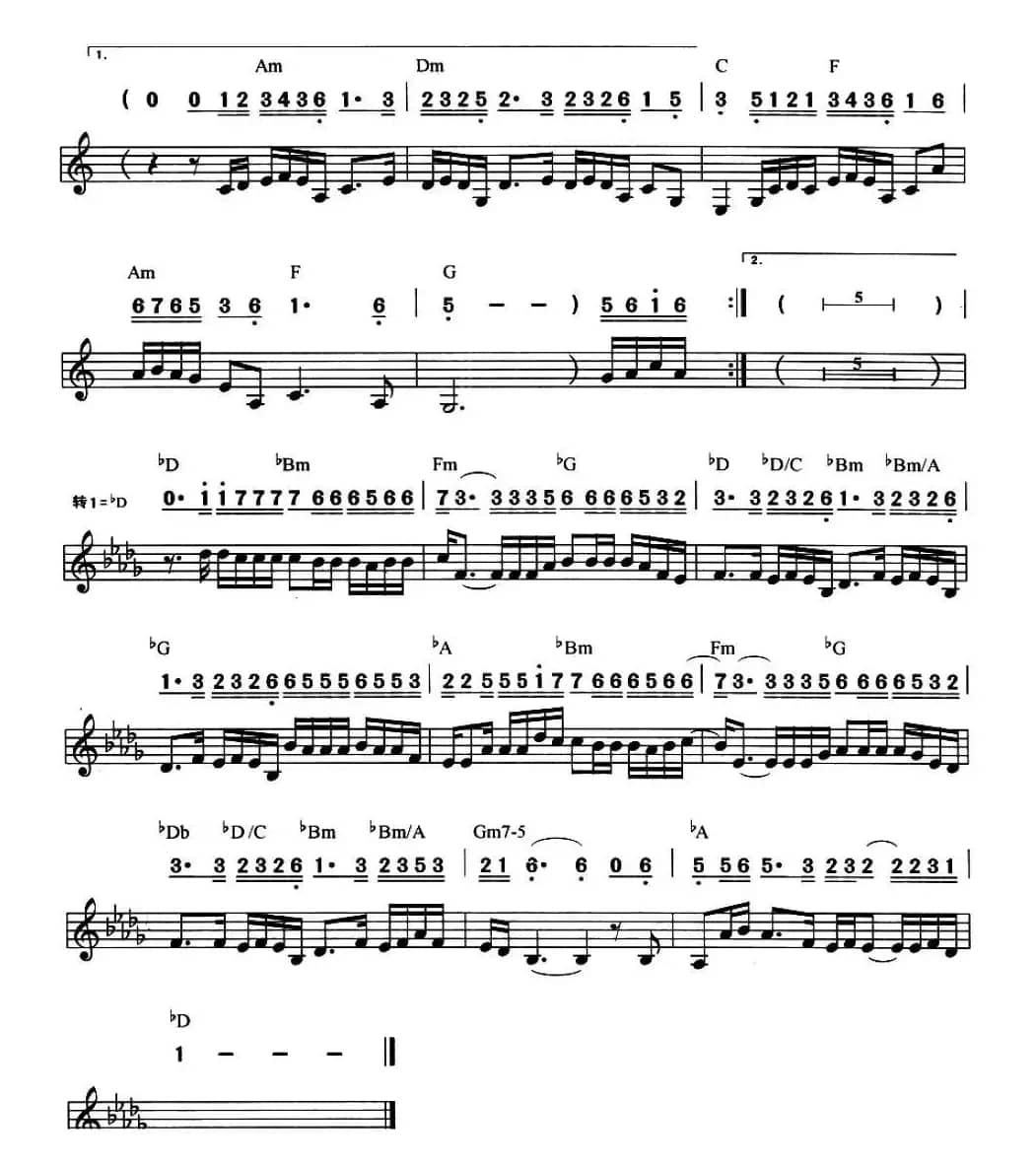 囚鸟（线简谱混排版）