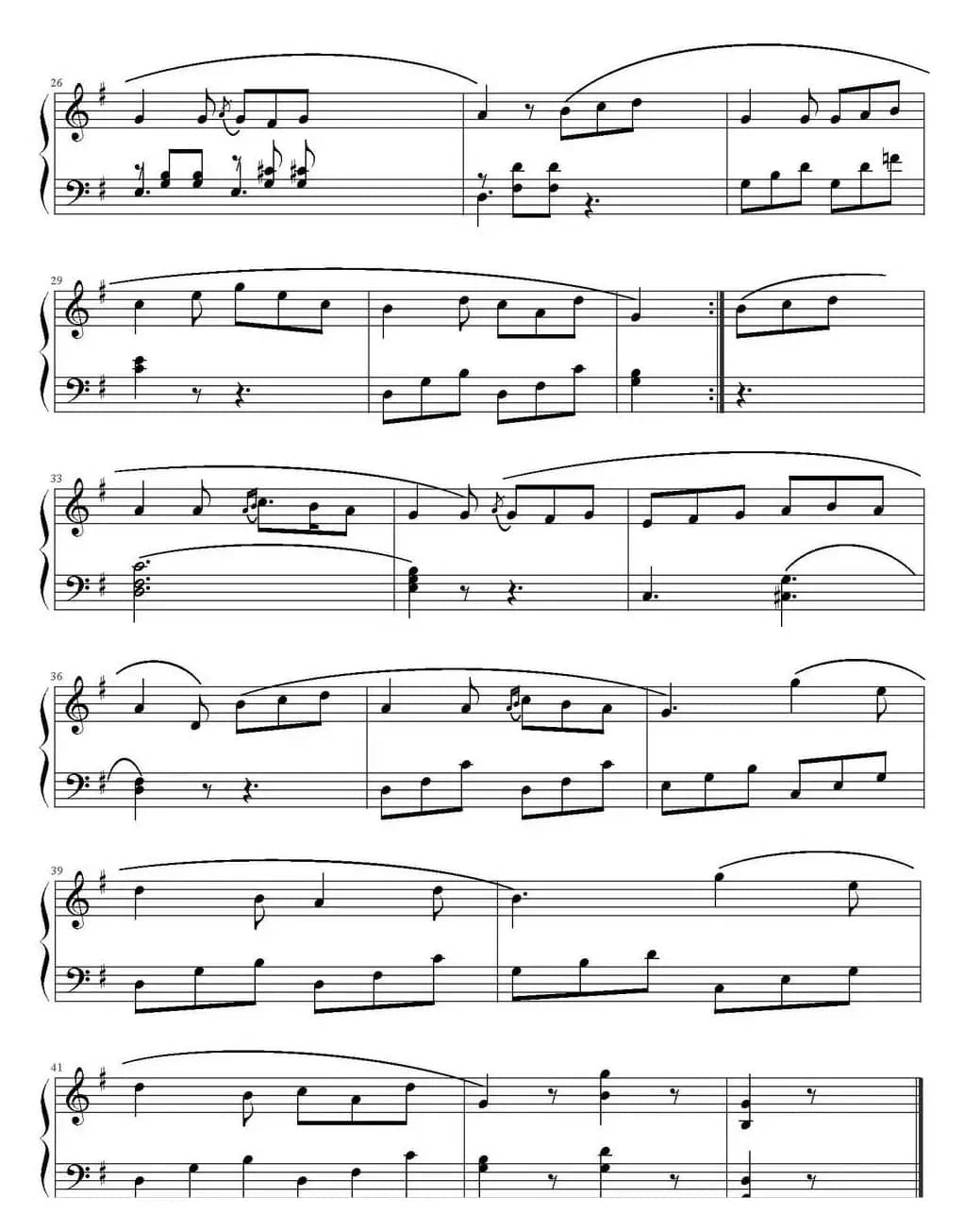 浪漫曲（选自《G大调小奏鸣曲》）