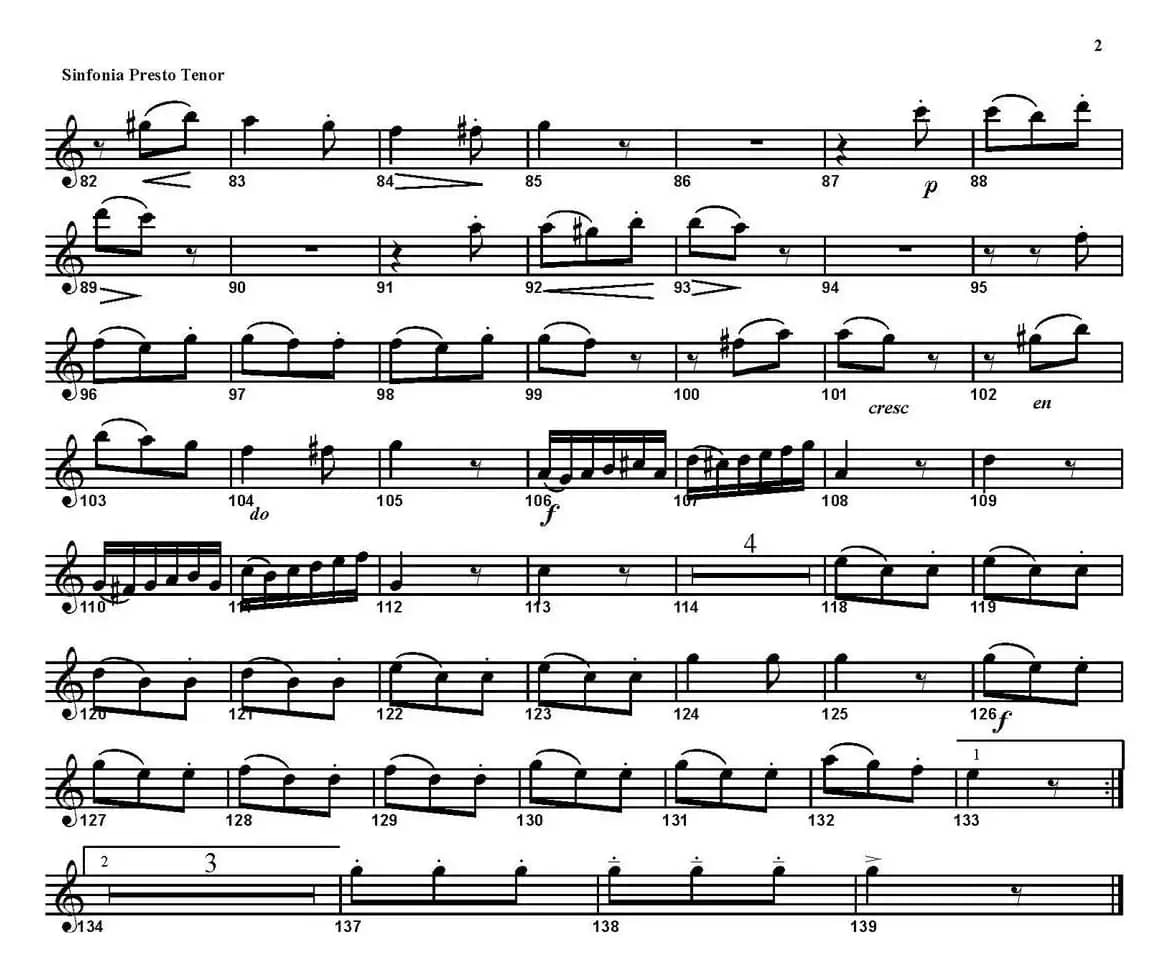 SINFONIA Part 3. PRESTO（四重奏·次中音萨克斯分谱）