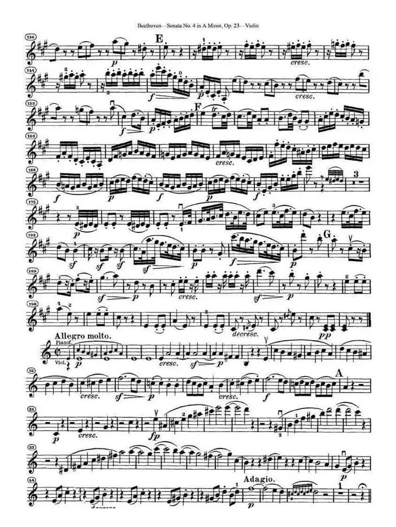 贝多芬第四号小提琴奏鸣曲a小调op.23