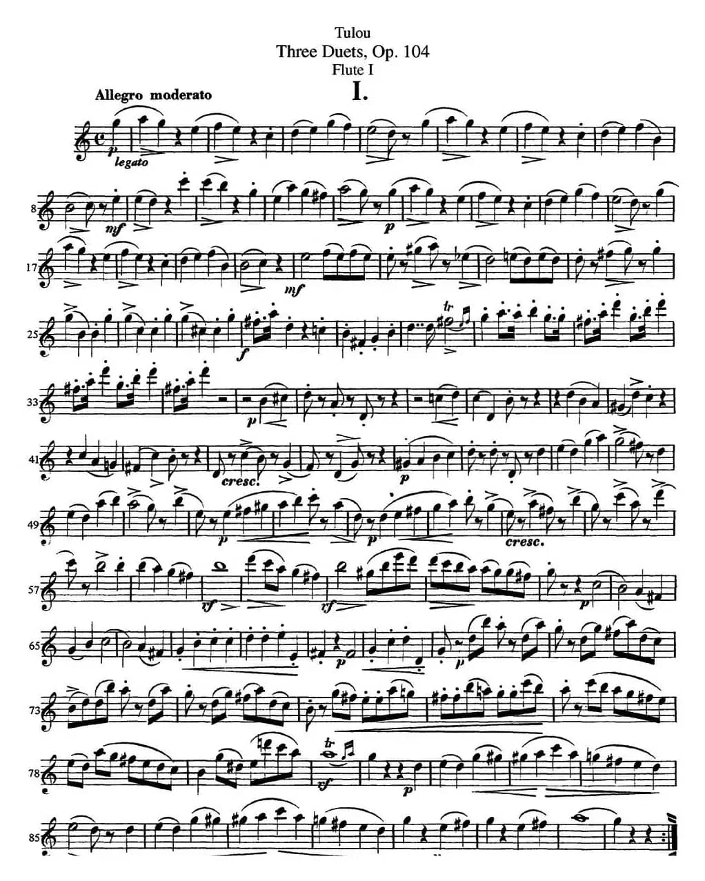 图露三首长笛简易重奏曲Op.104（Flute 1）（NO.1）