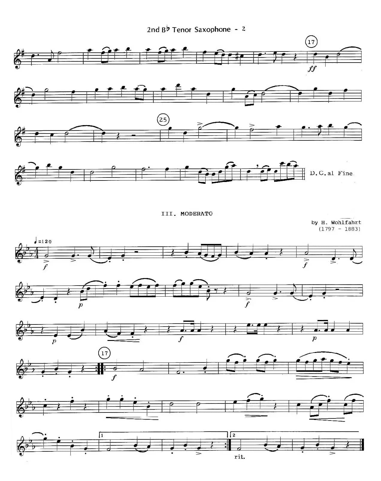 six for three（次中音三重奏第二萨克斯分谱）