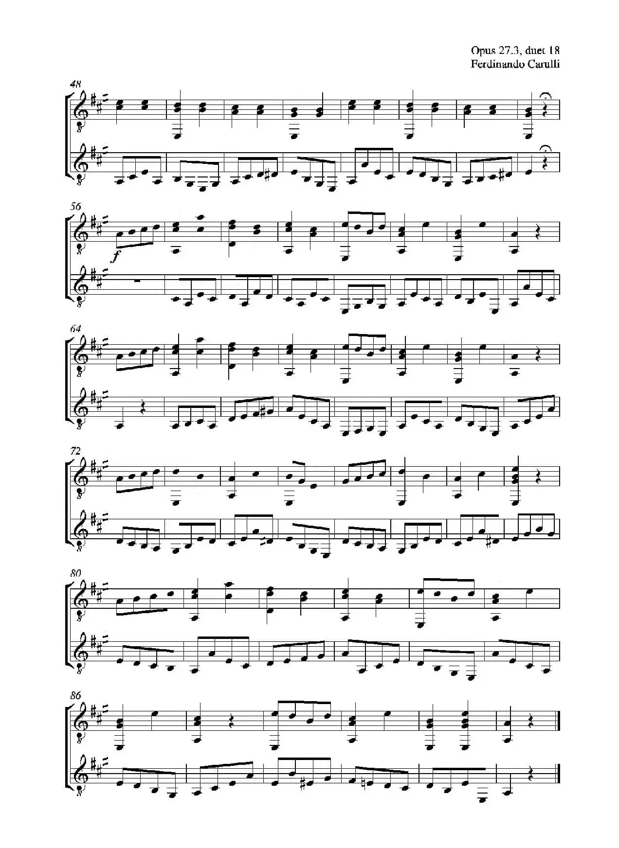 Metodo Completo Op.27-3（古典吉他二重奏练习·18）