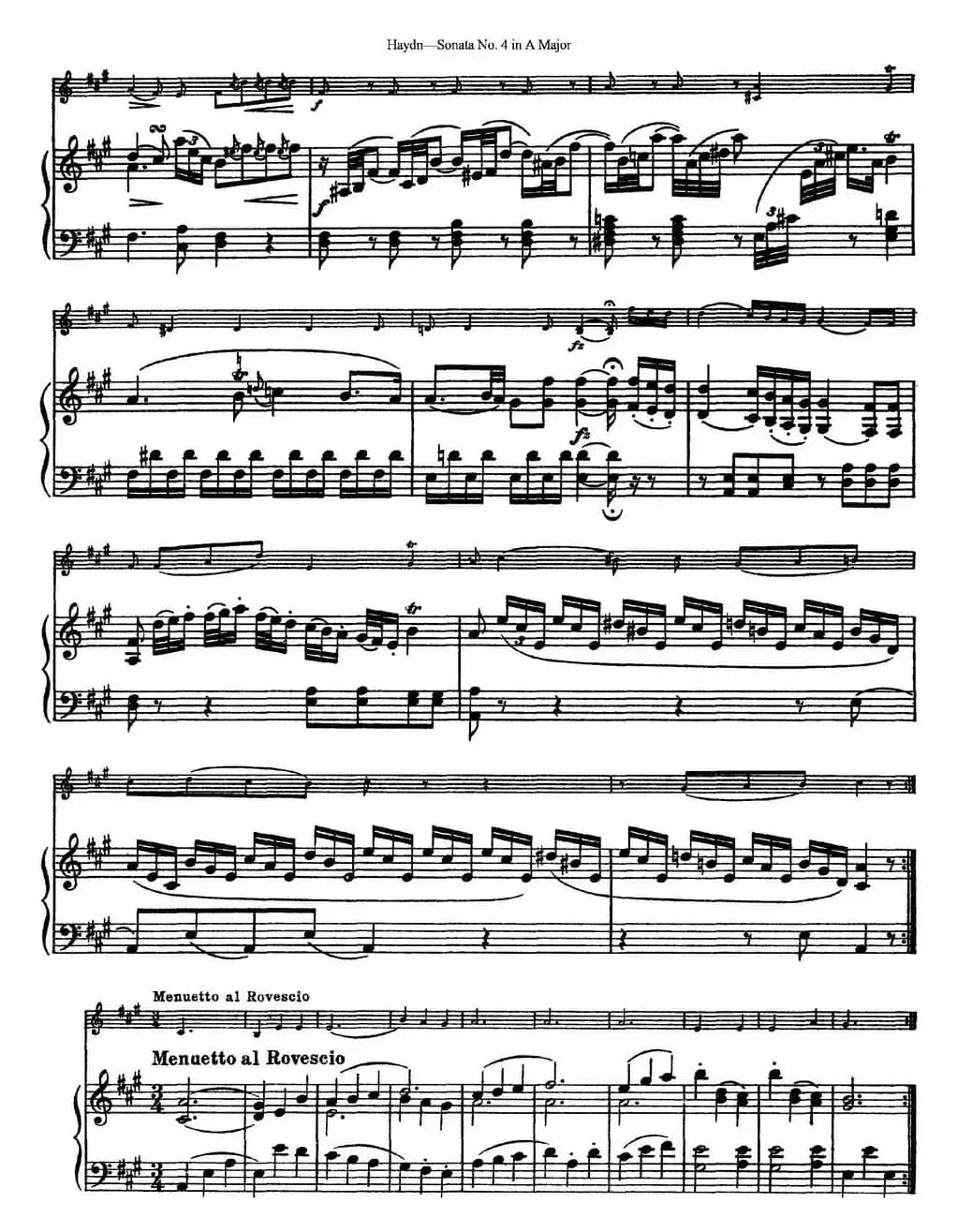 Violin Sonata No.4 in A Major（小提琴+钢琴伴奏）