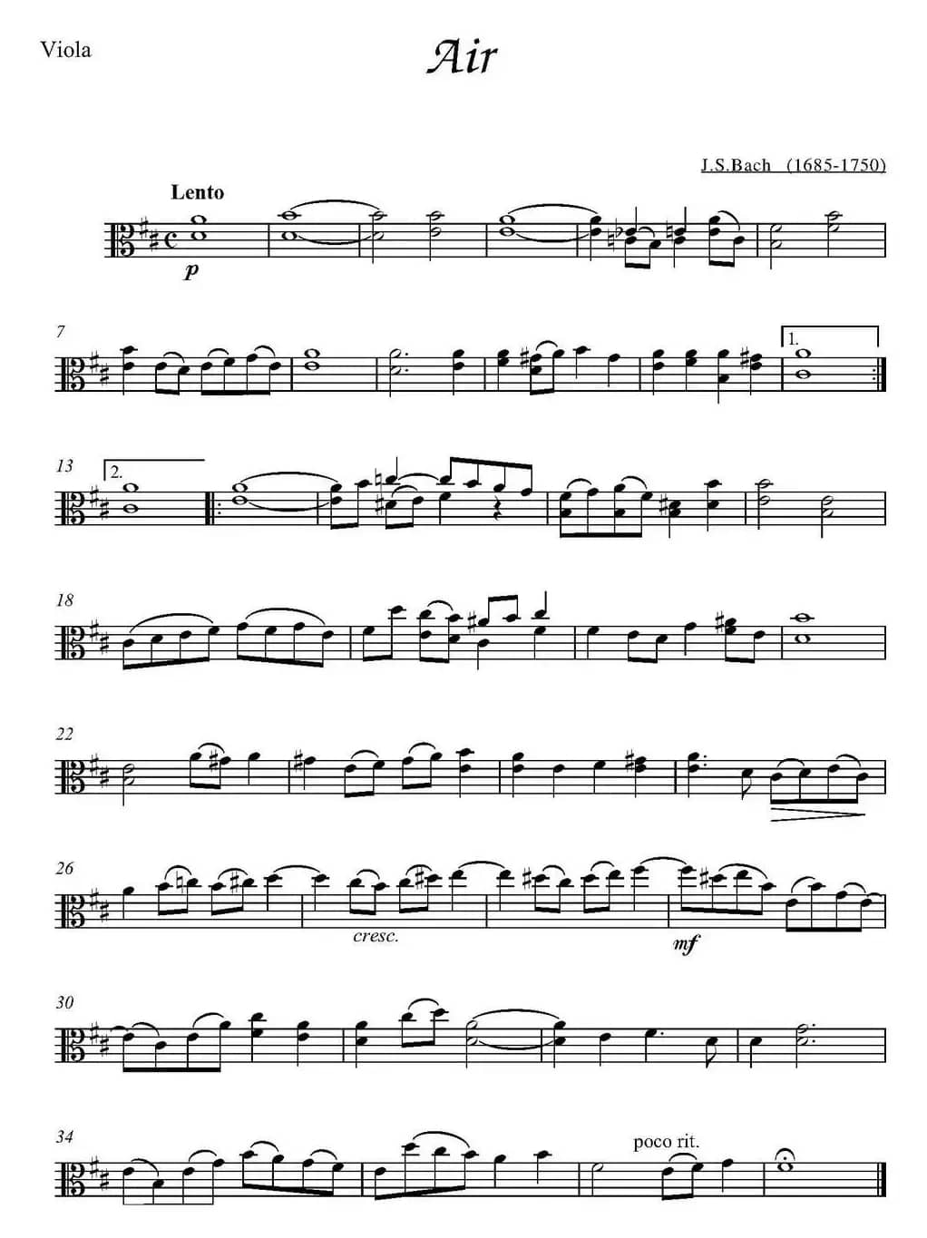 Air（中提琴分谱）