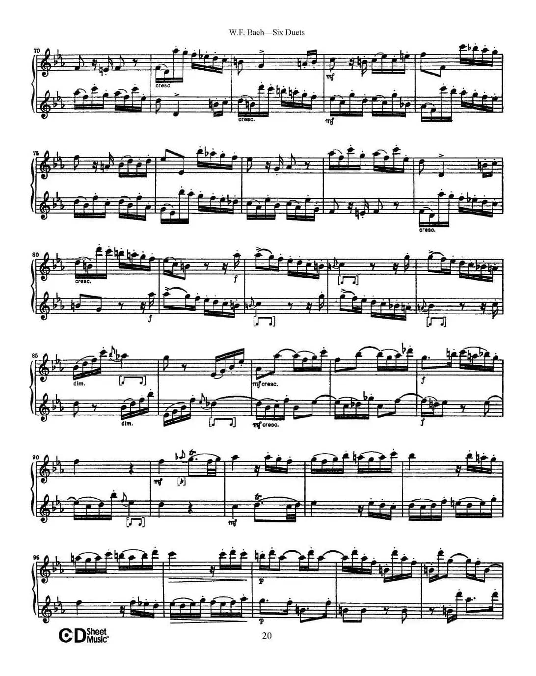 W.F.巴赫—六首二重奏练习曲（3）