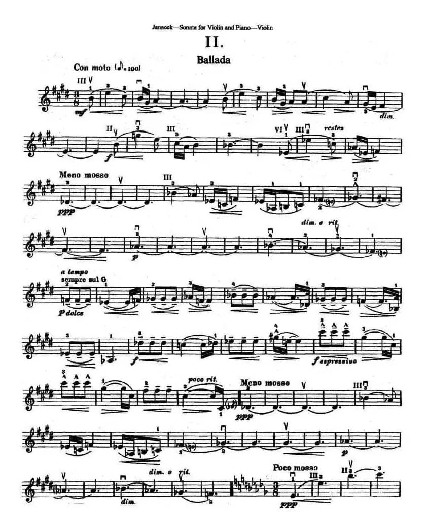 Sonata for Violin and Piano（奏鸣曲）