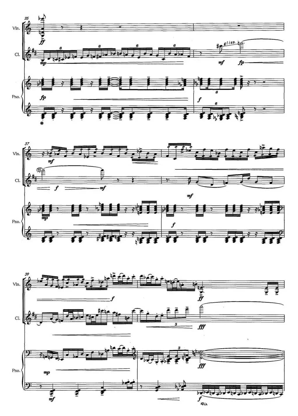 春醒（为小提琴，单簧管和钢琴而作）