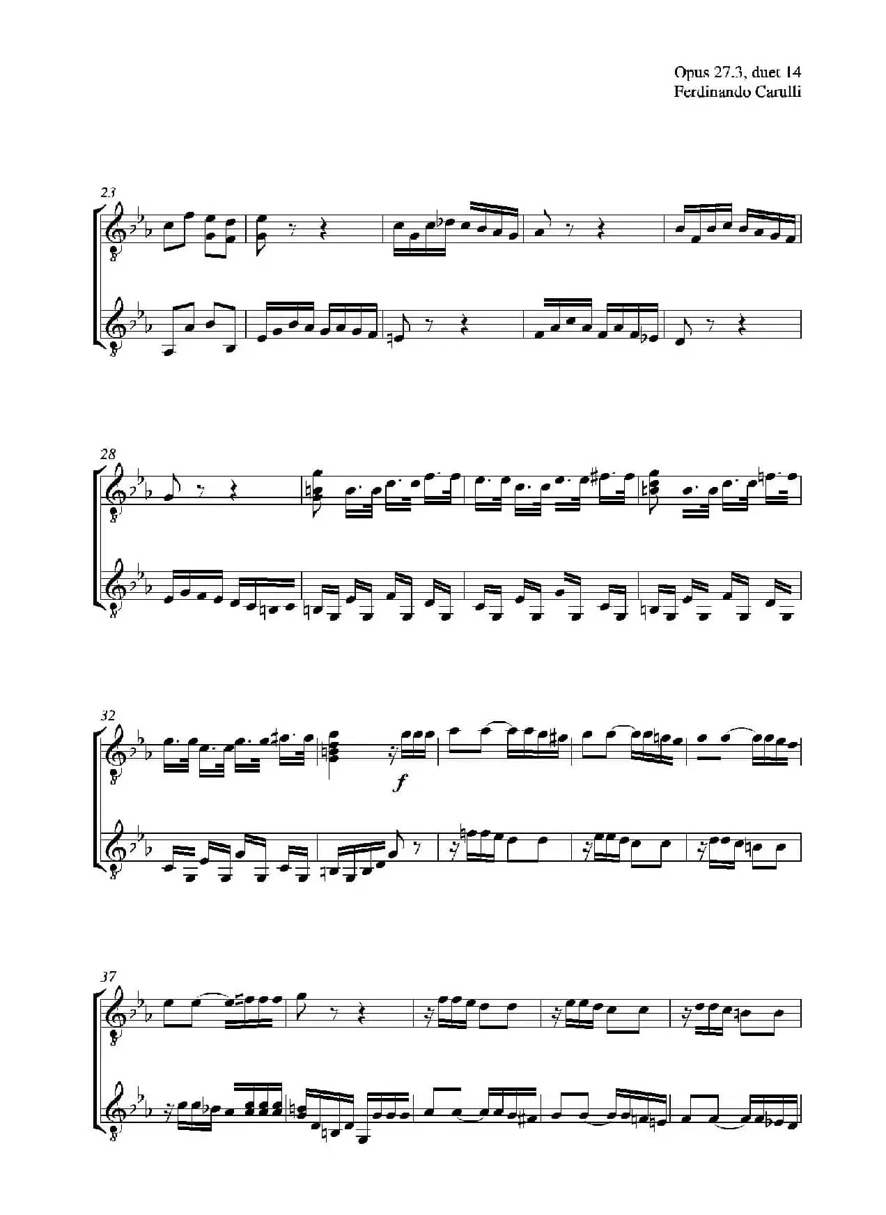 Metodo Completo Op.27-3（古典吉他二重奏练习·14）