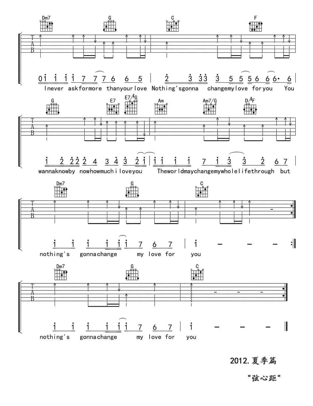 Nothing's gonna change my love for you（此爱永不变）