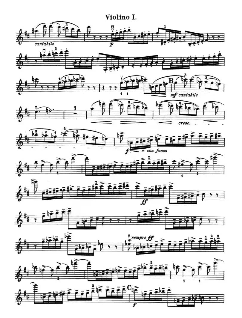 QUARTET No.1 IN D MAJOR Op.11（弦乐四重奏、小提琴分谱）