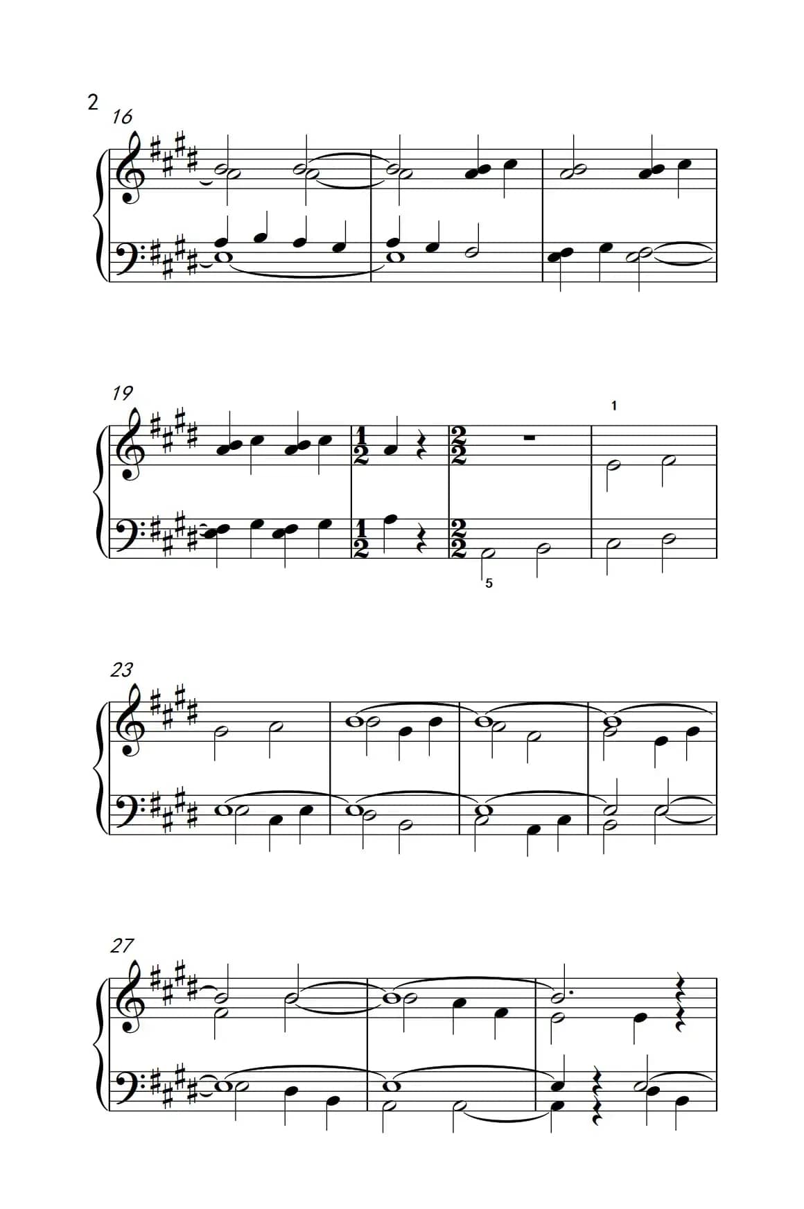 带持续音的卡农（巴托克 小宇宙 钢琴教程 2）