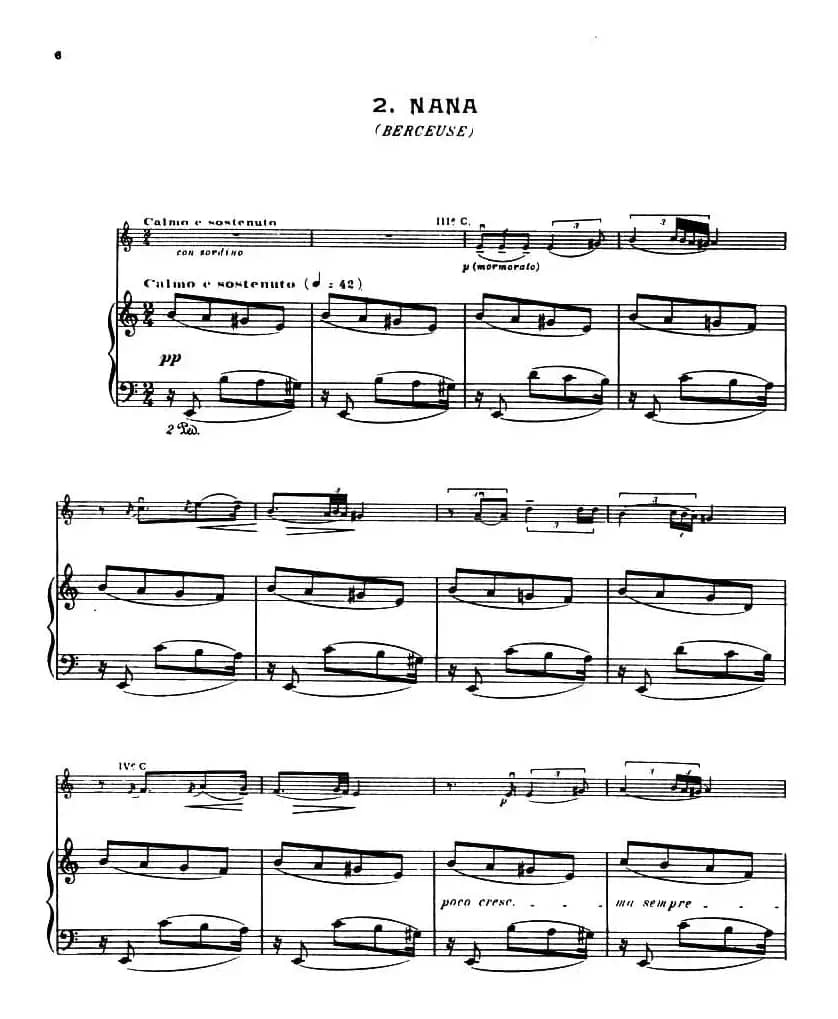 Suite of Spanish Folksongs:2、NANA（小提琴+钢琴伴奏）