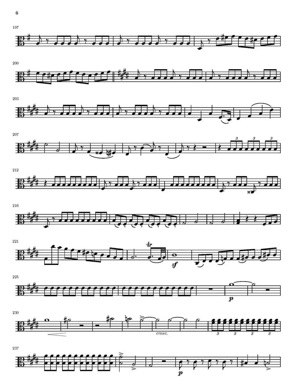 String Quartet nr.18 in E minor（E小调弦乐四重奏）（中提琴分谱）