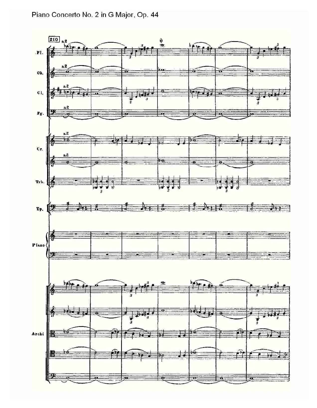 G大调第二钢琴协奏曲, Op.44第一乐章（一）