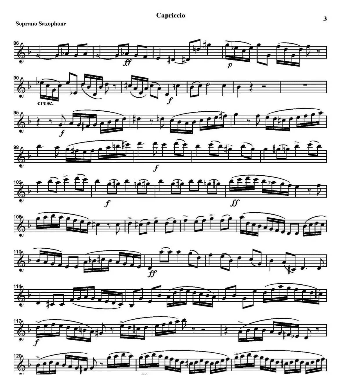 CAPRICCIO（四重奏·高音萨克斯分谱）