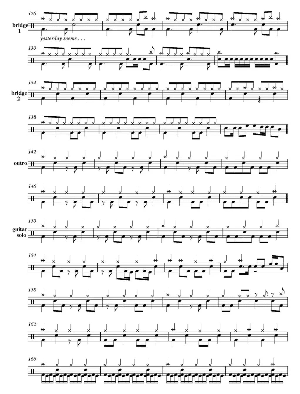 爵士鼓谱：Metallica-fade to black