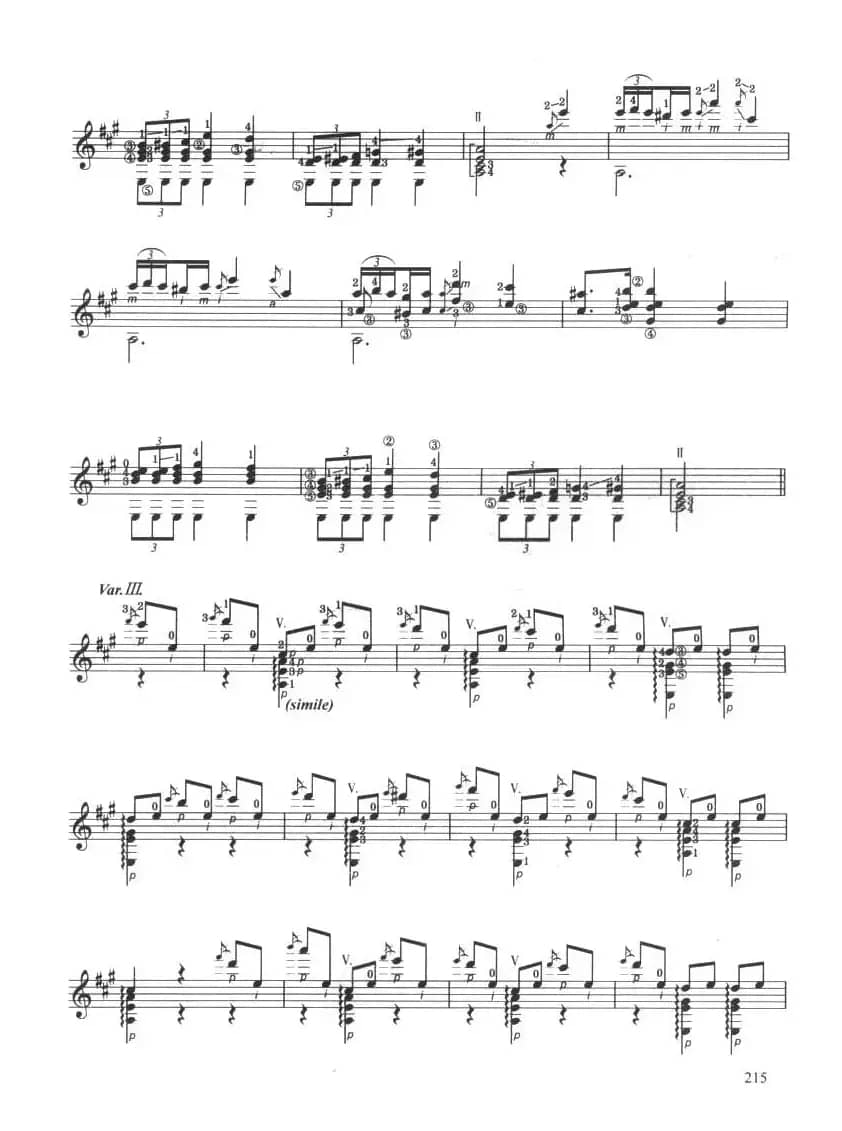 古典吉他考级十级外国乐曲A组（3、威尼斯狂欢节主题与变奏）