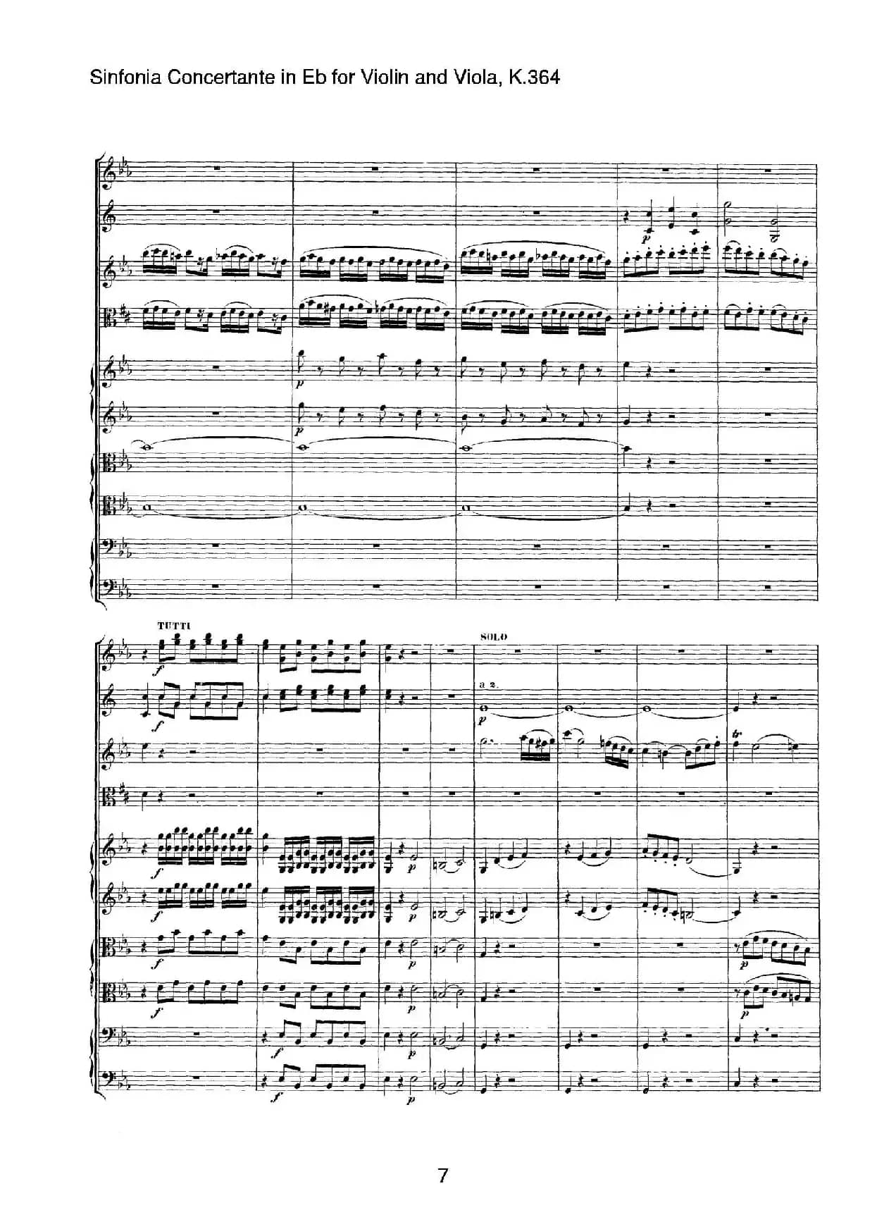 降E大调交响协奏曲（《Sinfonia Concertante in Eb》for Violin and Viola K.364）