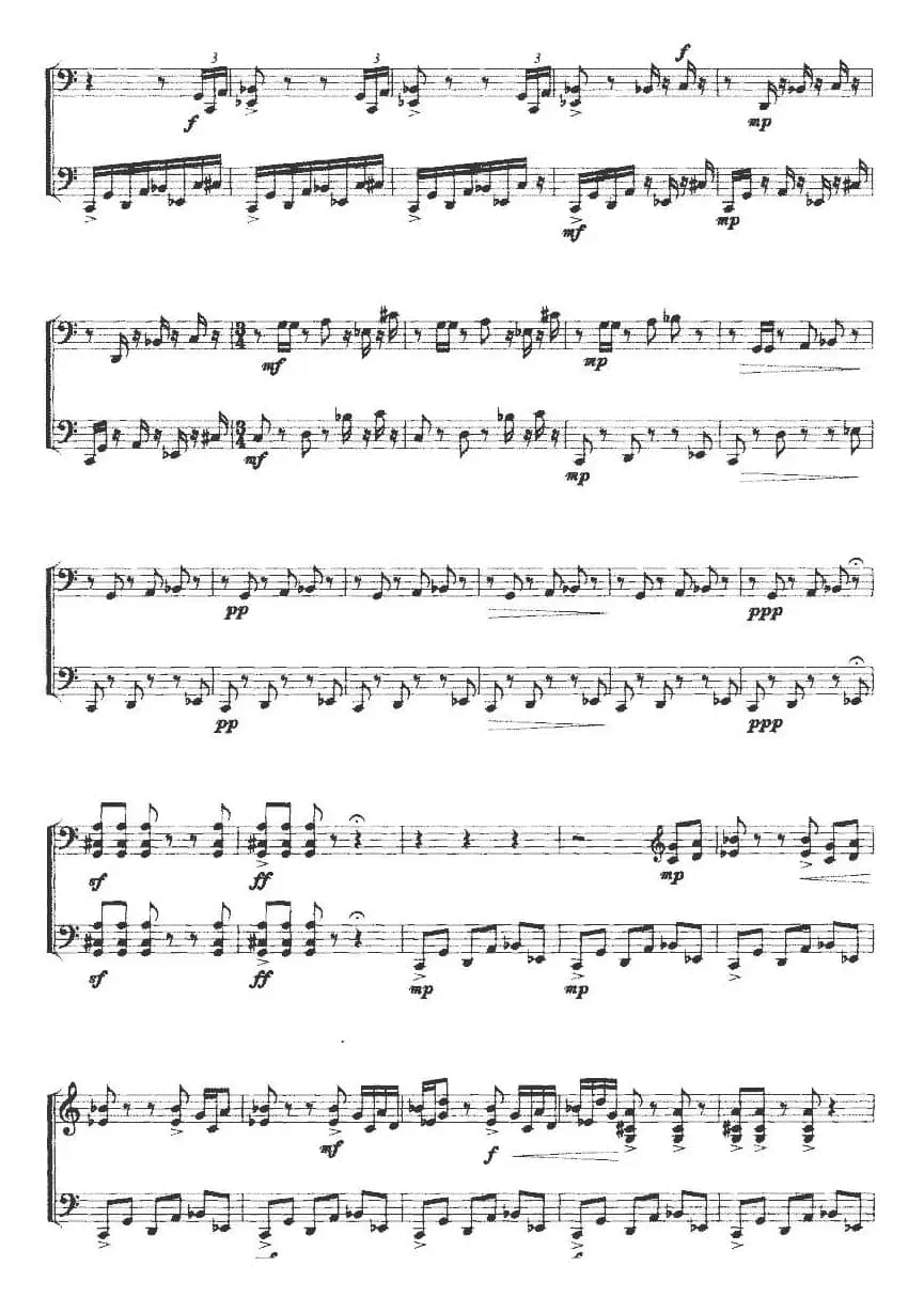 五度二重奏（大提琴）