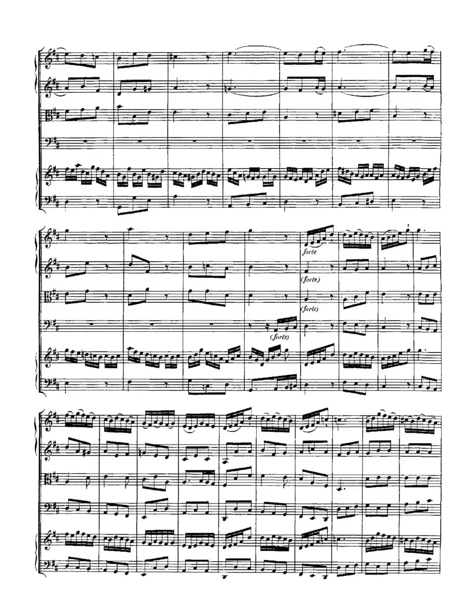 Harpsichd Concerto in D Maj BWV 1054（D大调第三号古钢琴协奏曲·总谱）