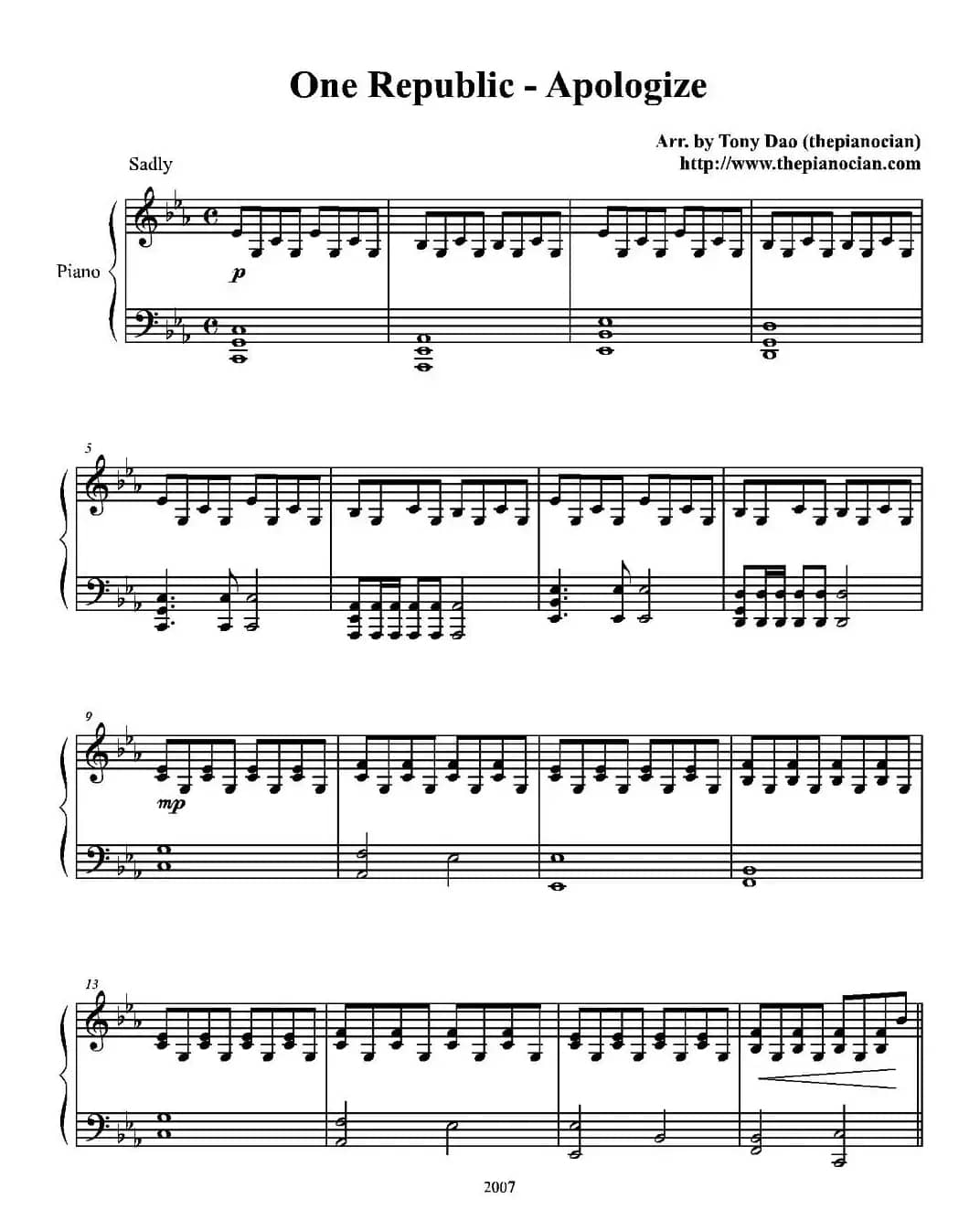 One Republic - Apologize