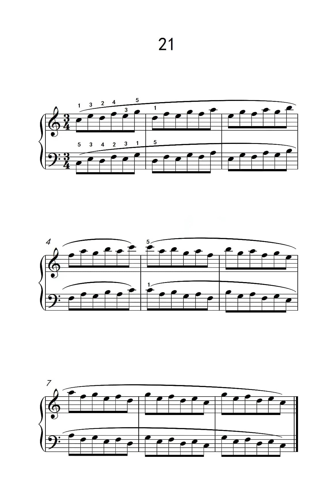 五.长句子的连奏21（儿童钢琴手指练习 1）