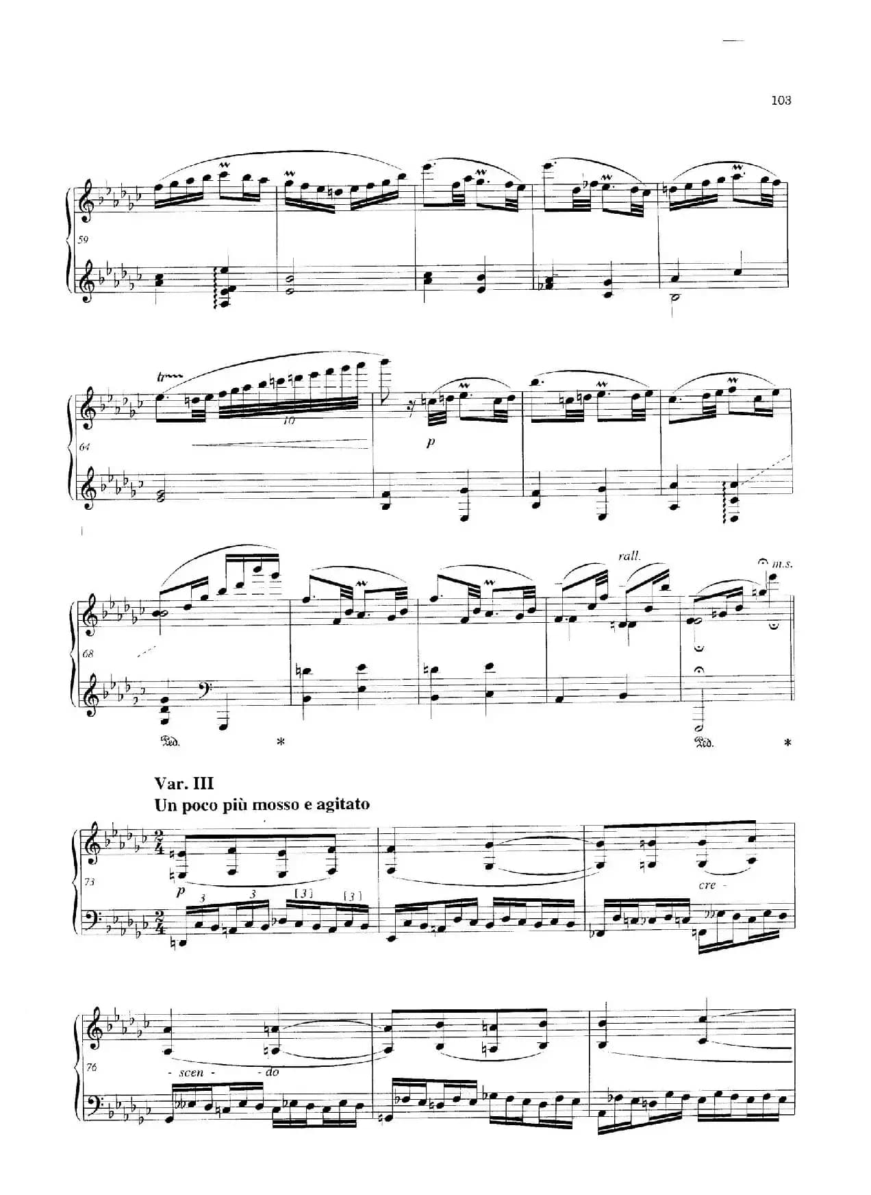 Variations and Fuge in e-flat Minor Op.23（降e小调主题变奏与赋格）