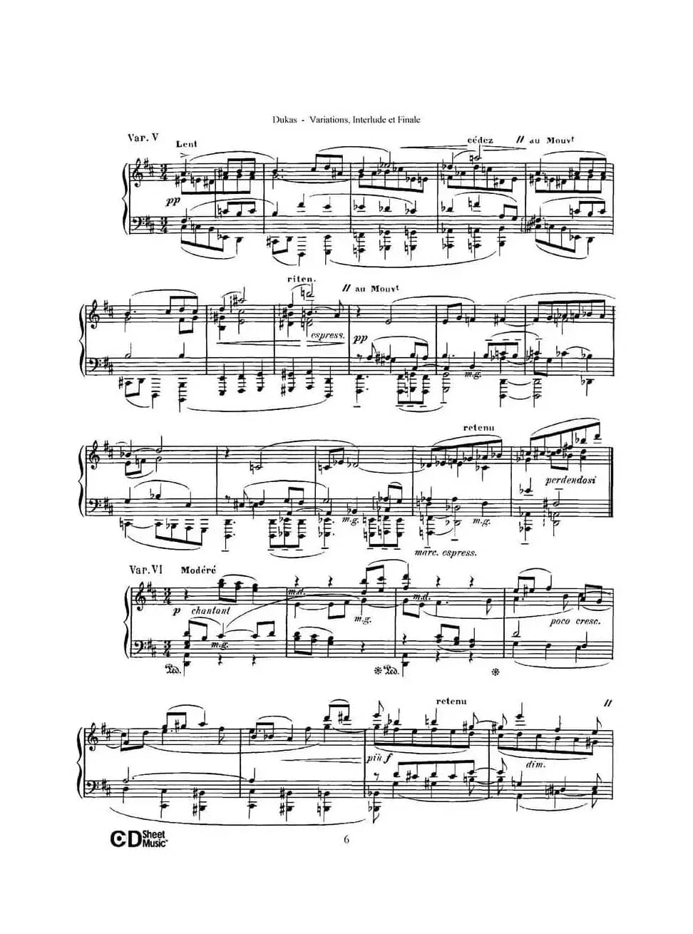 Variations, Interlude & Finale on theme de Rameau（拉摩主题变奏曲、间奏曲和终曲·第一部分）