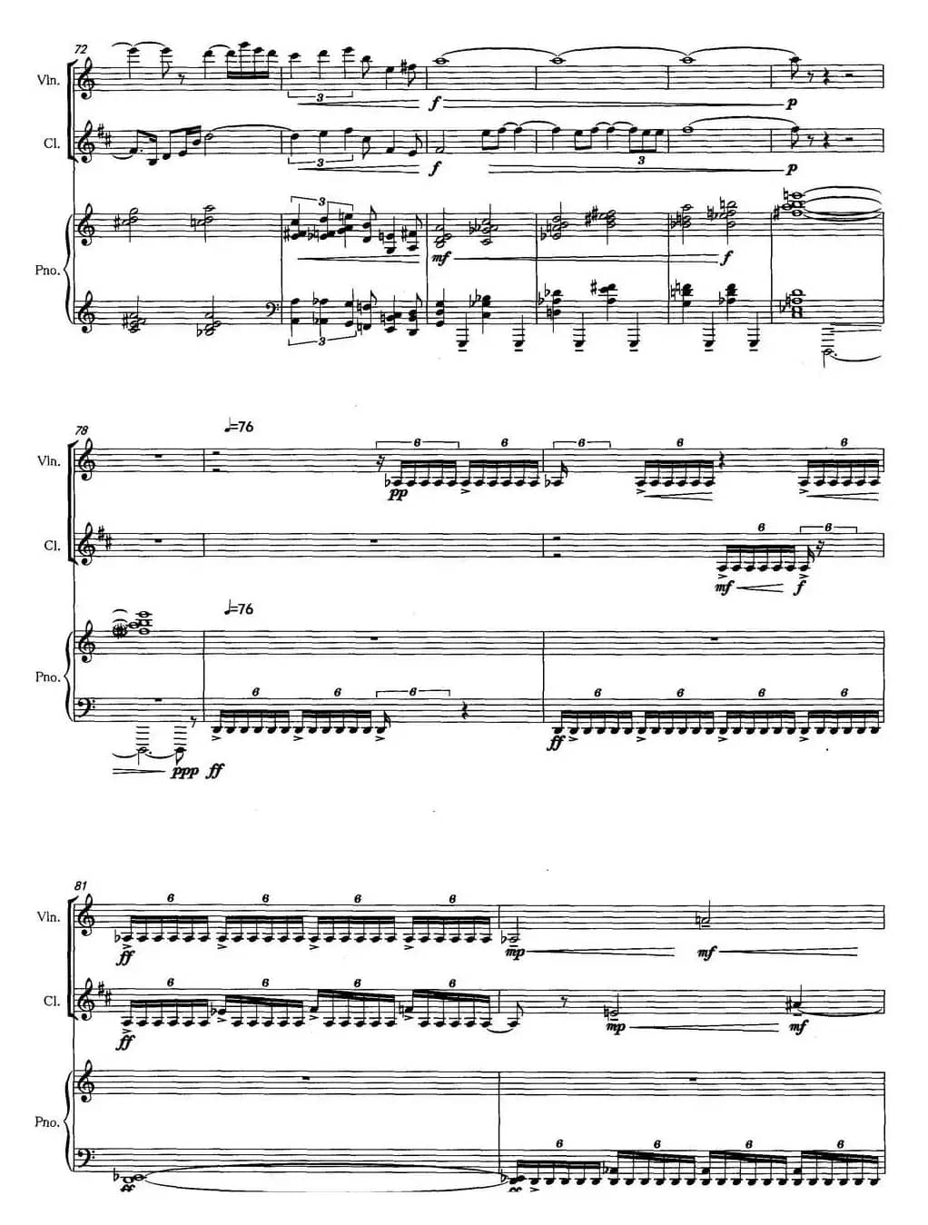 春醒（为小提琴，单簧管和钢琴而作）