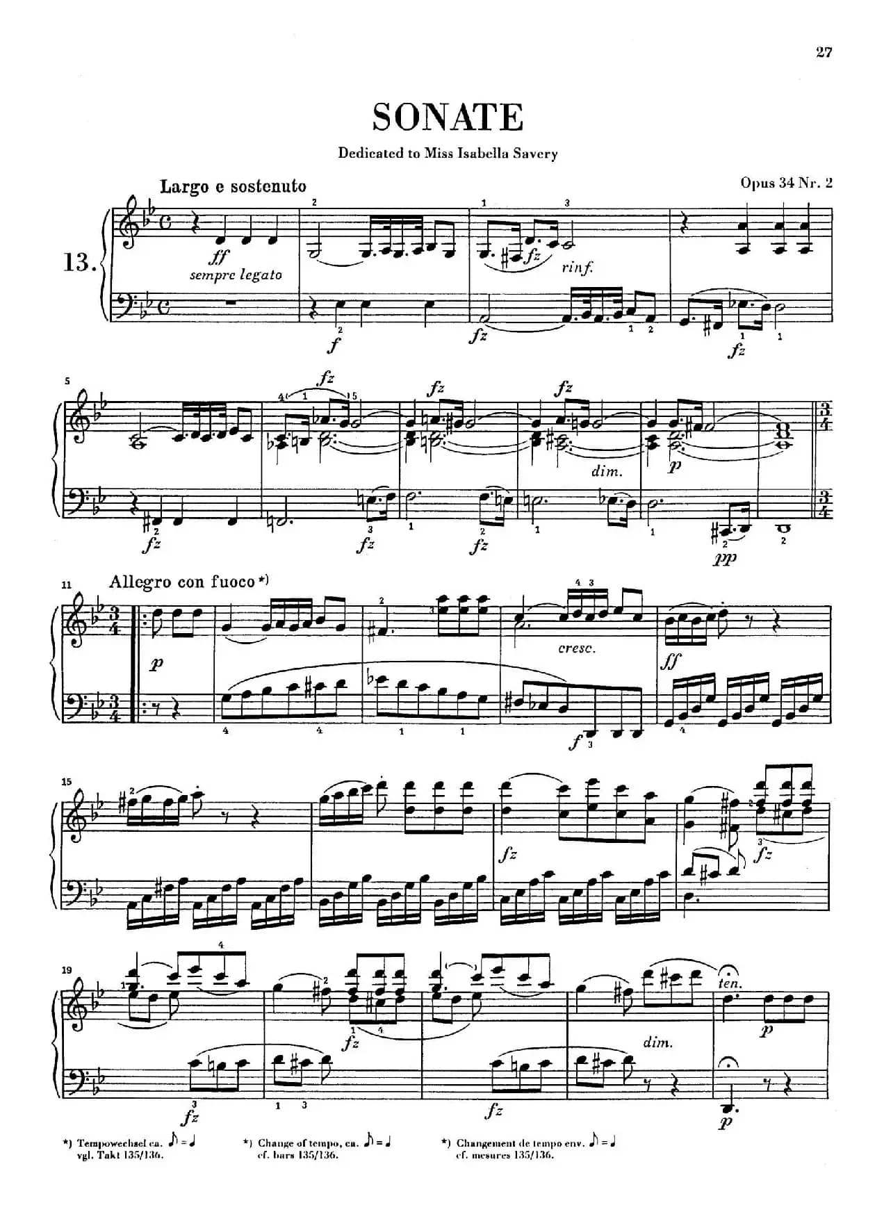 Sonata in g Minor Op.34-2（g小调钢琴奏鸣曲）