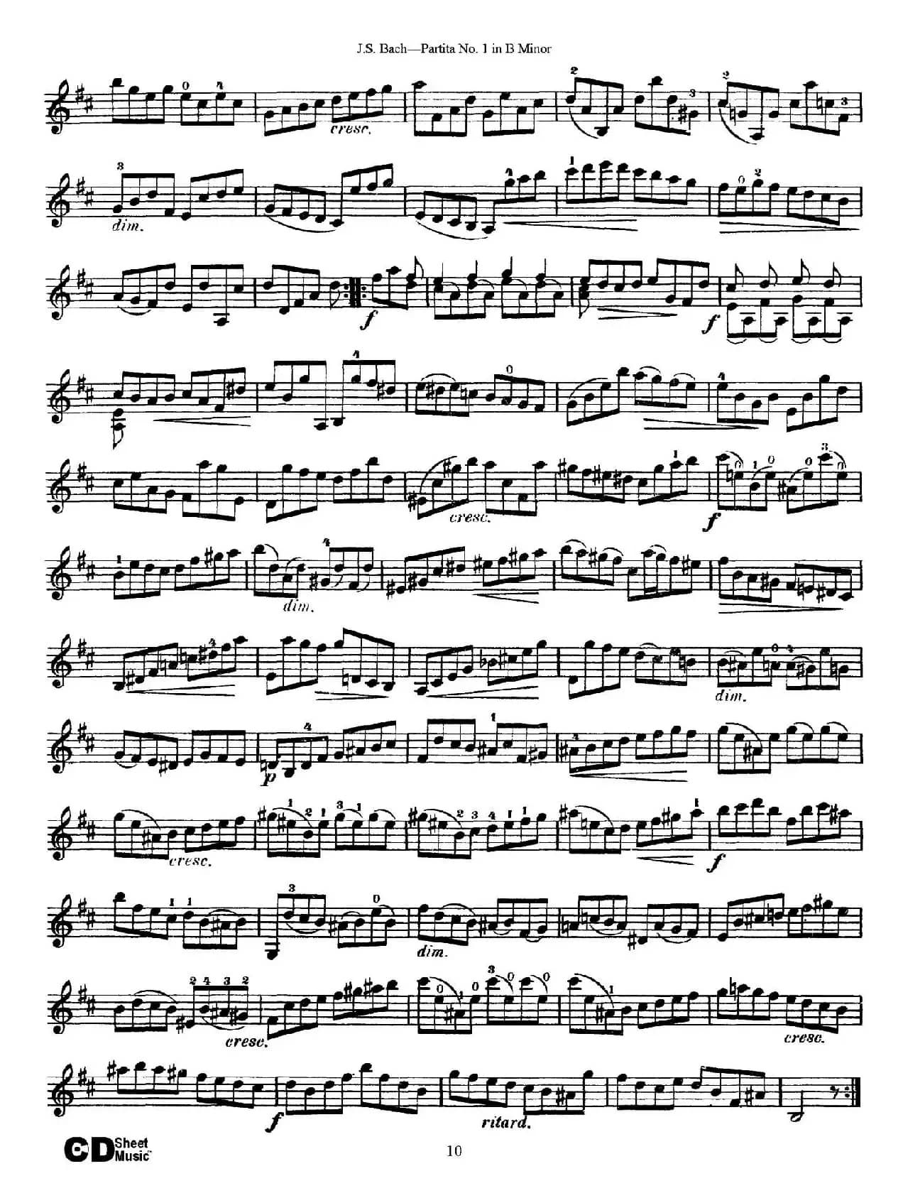 6 Violin Sonatas and Partitas 2.Partita No.1 B Minor