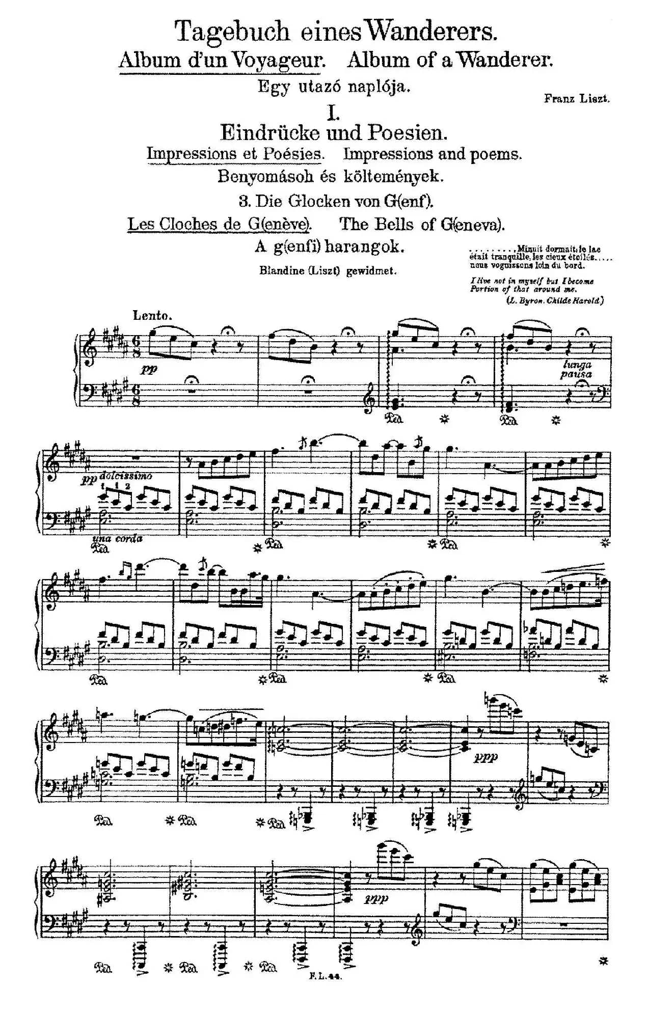 Album d'un Voyageur S.156（旅行者札记·第一册）（印象与诗篇·3. 在泉水边 Au bord d'une source）