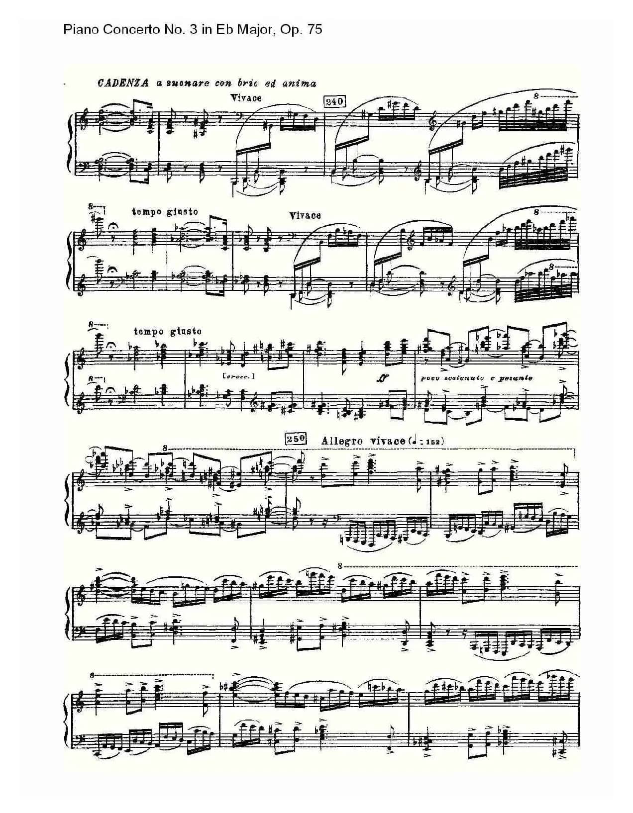 Piano Concerto No.3 in Eb Major, Op.75（Eb大调第三钢琴协奏）